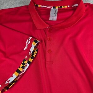 Route One Apparel Polo Shirt Mens 3XL Red Maryland Flag Short Sleeve Performance